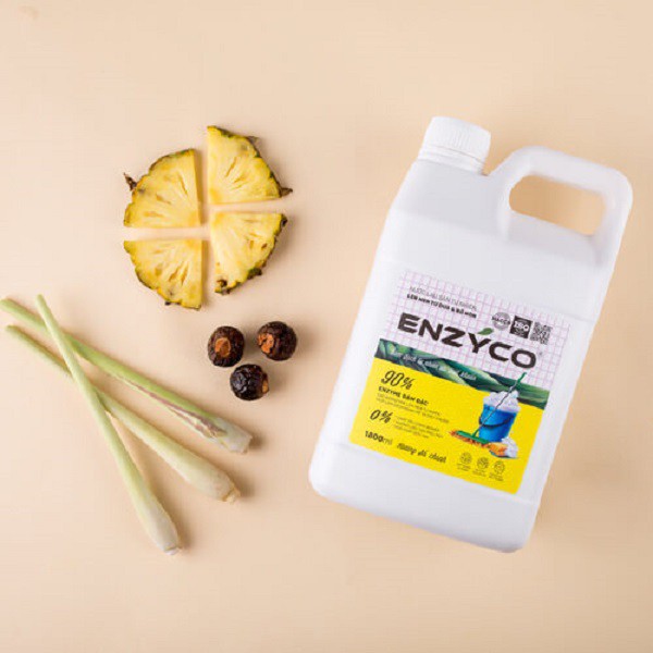 Nước Lau Sàn Sinh Học ENZYCO Hương Sả Chanh 1.8L, Enzyme Từ Dứa, Đuổi Côn Trùng, Khử Mùi Hôi Chó Mèo