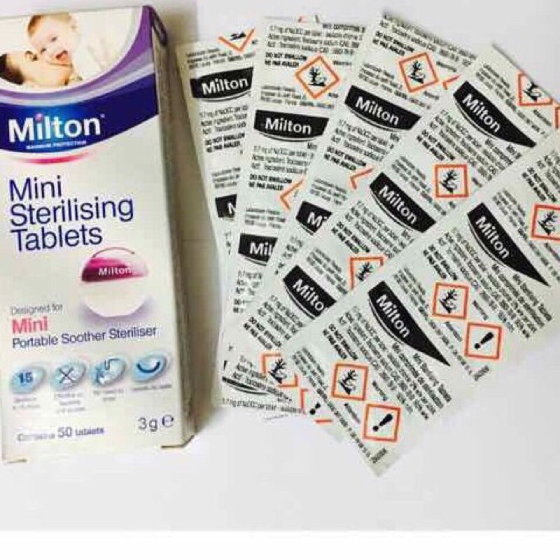 Viên tiệt trùng Milton hộp 50 viên chính hãng (date mới nhất)