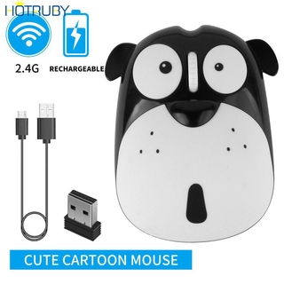 Chuột máy tính không dây sạc được họa tiết động vật dễ thương 2.4GHz