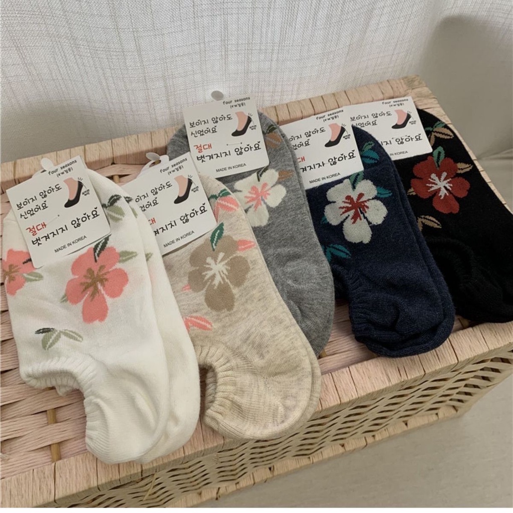 Vớ Thể Thao Mềm Mại Thoáng Khí In Họa Tiết Hoa Phong Cách Nhật Bản Cho Nữ Sinh