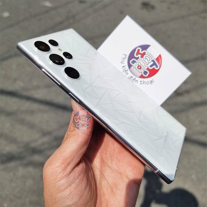 Miếng dán mặt lưng 3D vân kim cương cho S22 Ultra / S22 Plus / S22 trong suốt