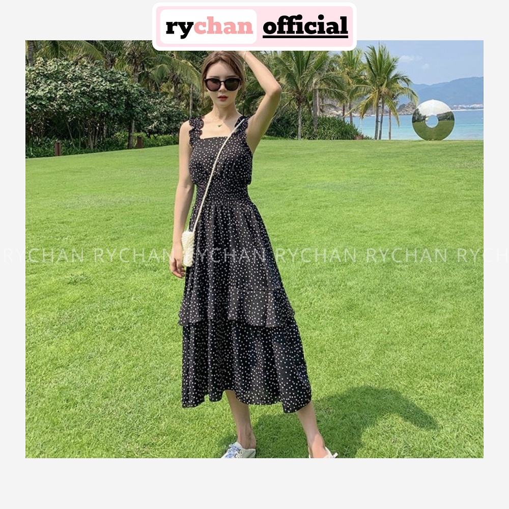 Đầm Maxi Đi Biển Bi Nhí Hai Dây - DX9689