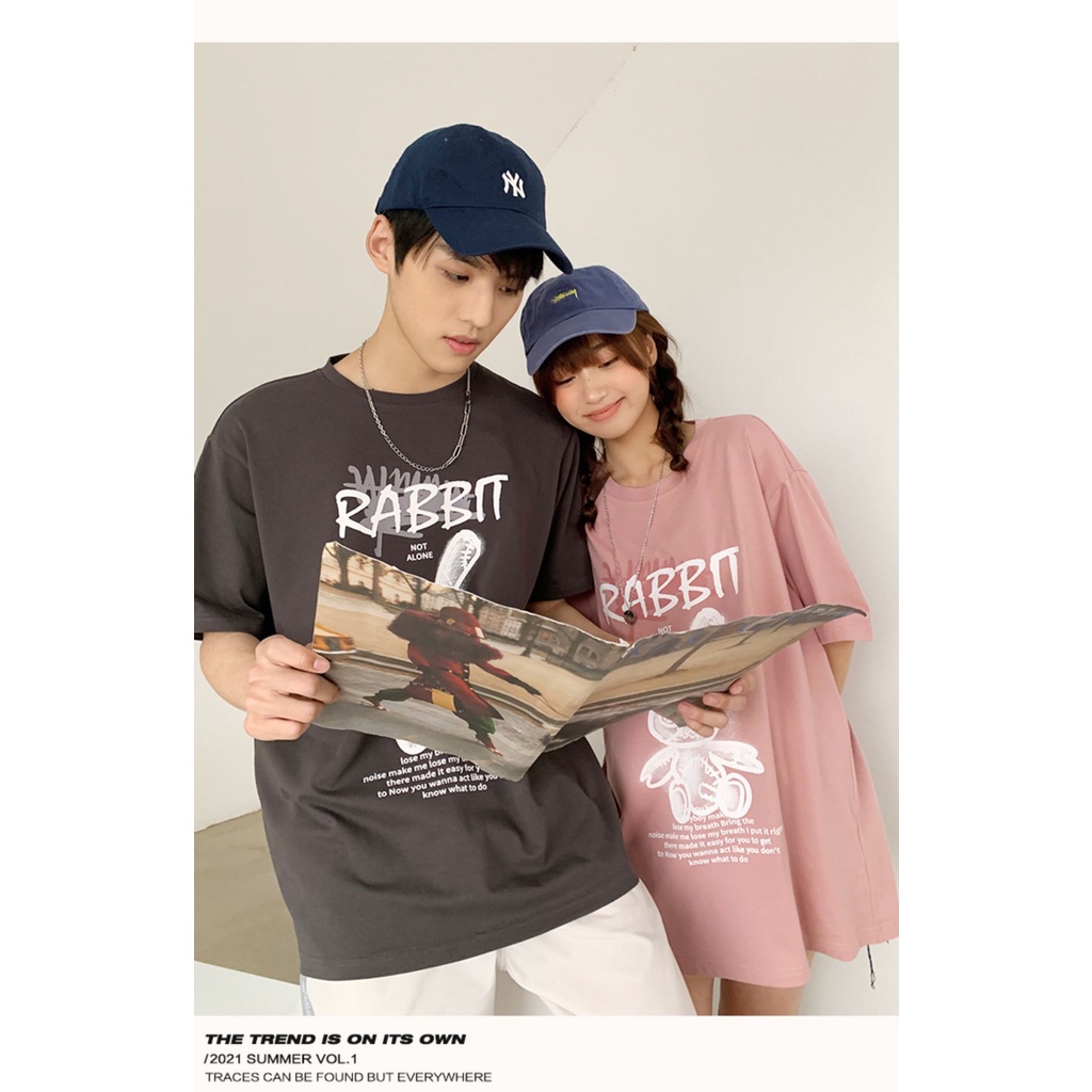 Áo Thun Unisex Nam Nữ Form Rộng Tay Lỡ THỎ NOT ALONE, Phong Cách UIzzang AT87