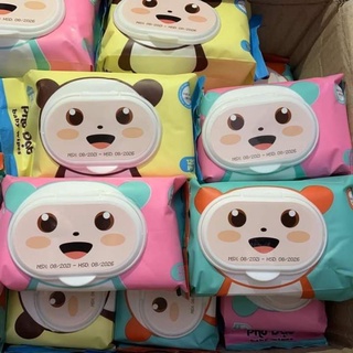  COMBO 10 GÓI 120 TỜ KHĂN GIẤY ƯỚT GẤU TO KHÔNG MÙI HÌNH GẤU DỄ THƯƠNG 