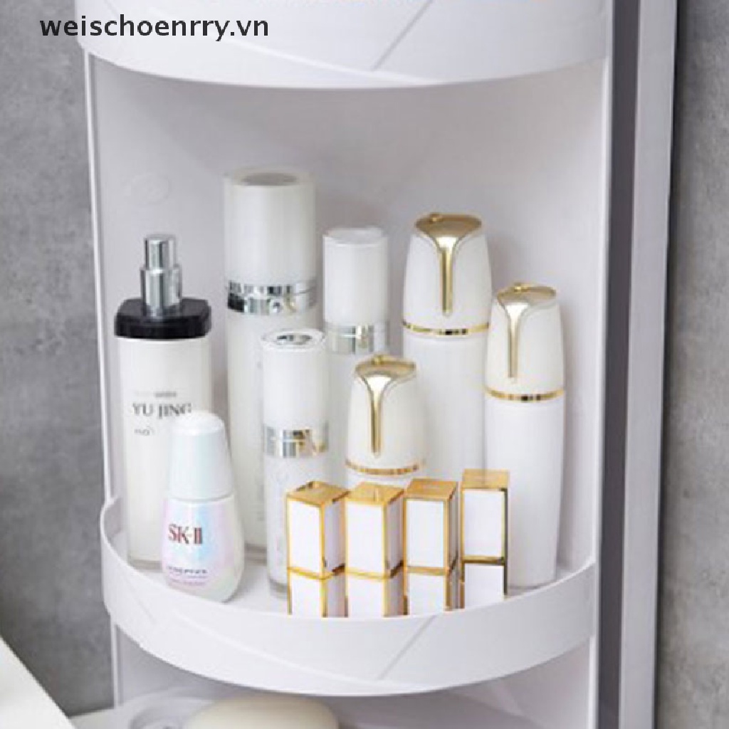 Giá Đựng Đồ Dùng Nhà Bếp / Tắm Gắn Góc Tường Xoay 360 Độ Tiện Dụng
