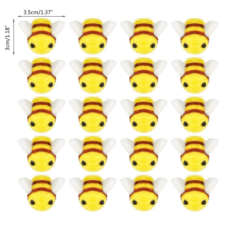 Set 20 Móc Khóa Hình Chú Ong Bằng Len Dùng Để Trang Trí Xe Hơi / Dịp Năm Mới