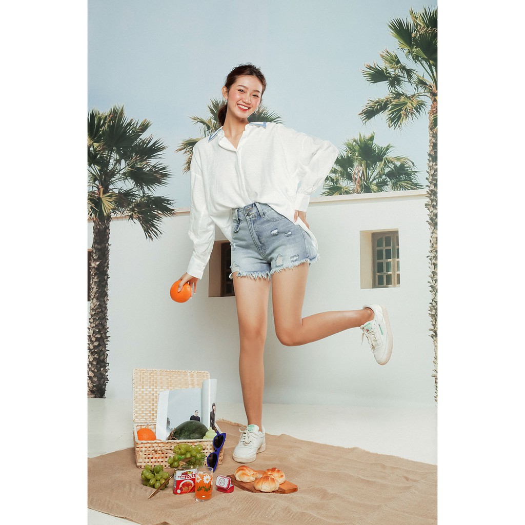 DOTTIE - Quần jeans ngắn cạp cao nữ Q0066 | BigBuy360 - bigbuy360.vn