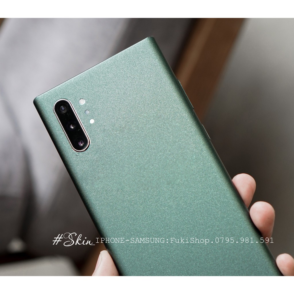 [SAMSUNG]Tấm Dán Skin FULL Viền Matte Green Metallic Note8 Note9 Note10 Note10+ Note10Lite ZFlip S20 S20Ultra S20+ S10 A