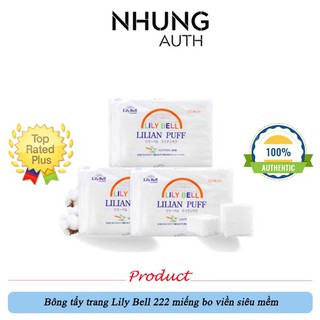Bông tẩy trang Lily Bell 222 miếng bo viền siêu mềm