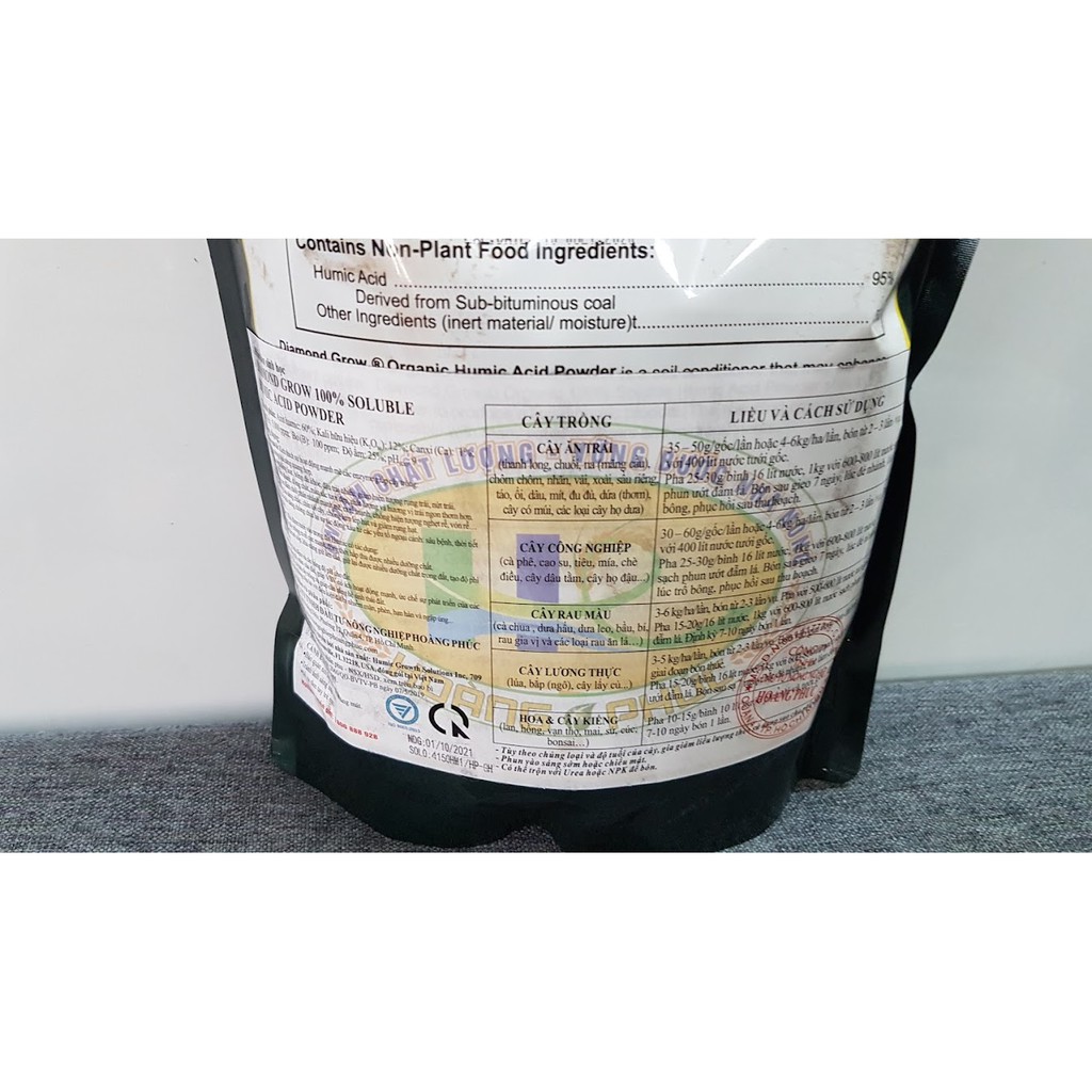 Phân bón Humic Acid Powder 95% Nhập Khẩu Mỹ Túi 1kg