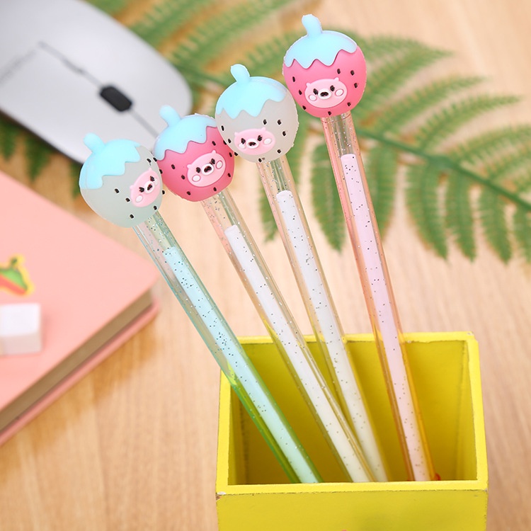 Bút bi nước mực gel Pison, bút bi cute mực đen ngòi kim 0.38mm - 01 bút