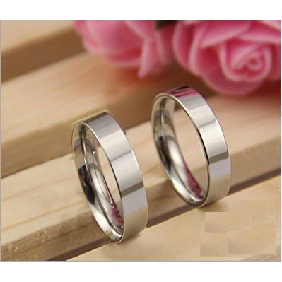 Nhẫn inox trắng trơn size 6