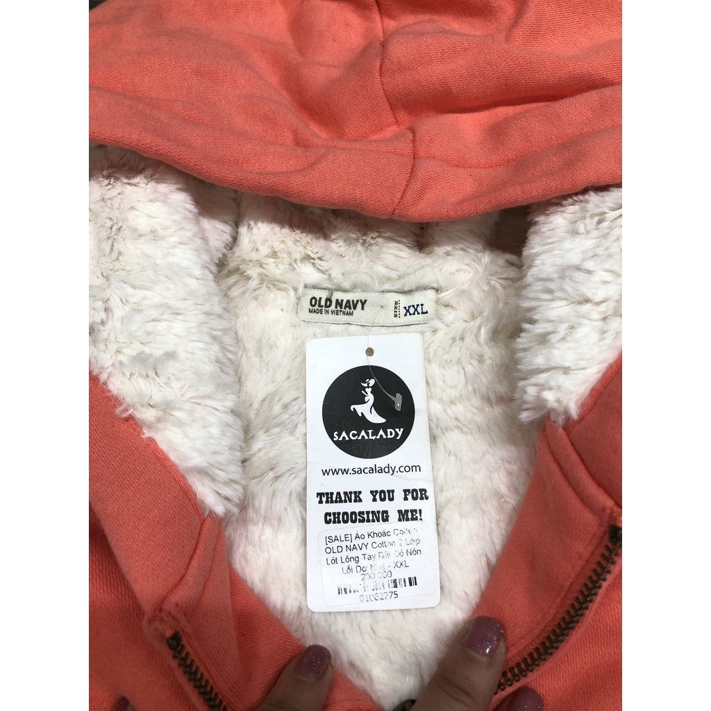 [SALE] Áo Khoác OLD NAVY Cotton 2 Lớp Lót Lông Tay Dài Nón Lỗi Dơ 65-70kg - 2775