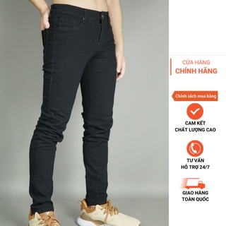 Quần jeans nam đen trơn chất bò bigsize cao cấp co dãn 4 chiều cực đẹp SEKIDA