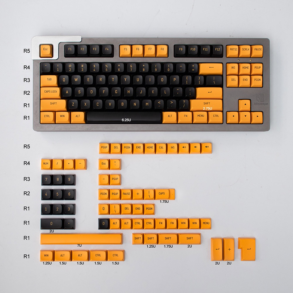 Nút Bàn Phím Cơ Màu Vàng Và Đen 150Keys Cho Bàn Phím Cơ GMMK Pro/RK61