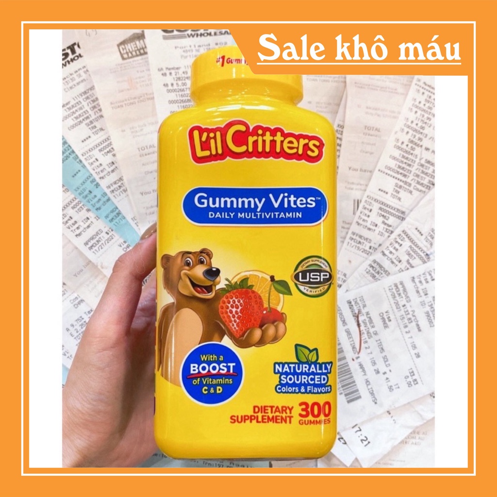 Xả Kho Kẹo Dẻo Bổ Sung Vitamin Gấu Lil'Critter Gummy Vites Multivitamin Complete Cho Trẻ Từ 2 Tuổi 300 Viên Xả Kho