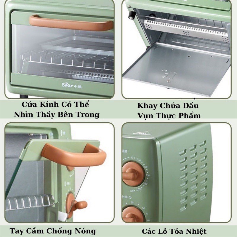 Lò Nướng Bánh Đa Năng 10,5L Bear DKX-C10J1, Công Suất 700W - BẢO HÀNH CHÍNH HÃNG 1 NĂM