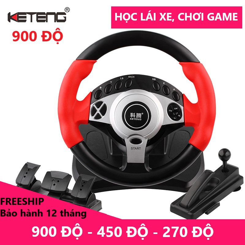 Vô lăng chơi game KETENG KRATON 900 độ | Học lái xe |PC/PS3/PS4 | Bảo hành 12 tháng | Phù hợp mọi loại game