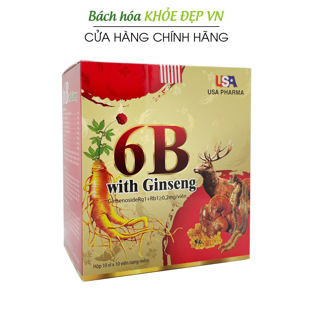 Vitamin tổng hợp 6B With Ginseng bồi bổ cơ thể, tăng sức đề kháng - Hộp 100 viên