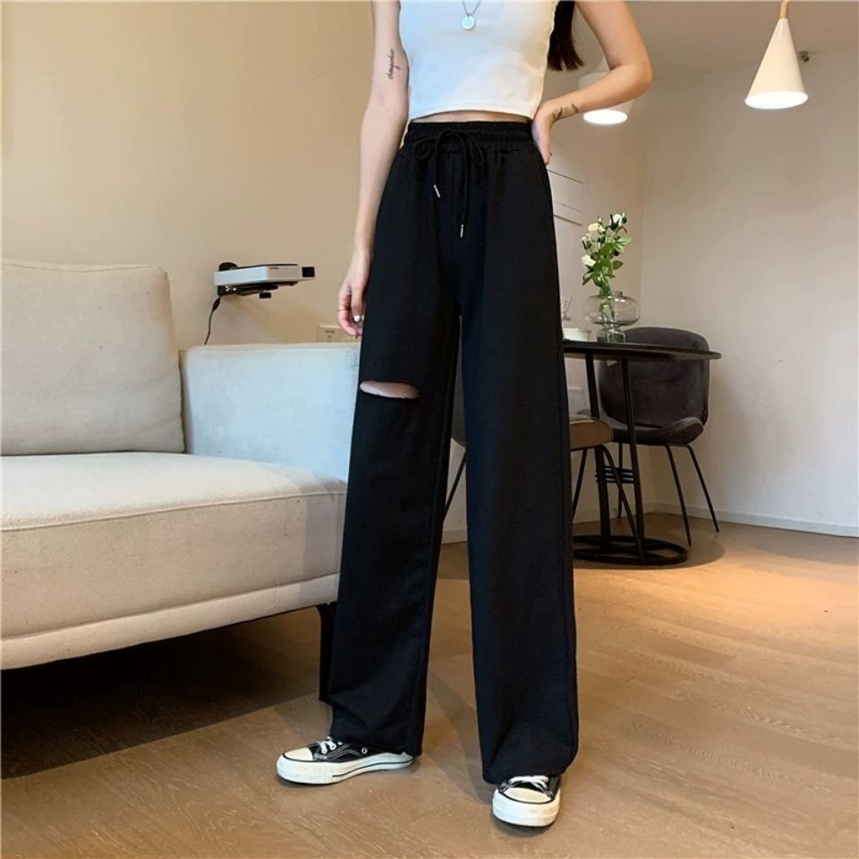 Quần Dài Ống Rộng Rách Gối Thời Trang Cho Nữ | BigBuy360 - bigbuy360.vn