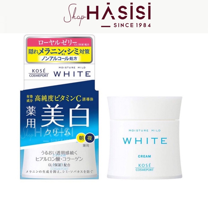 Kem Dưỡng Trắng Da KOSE - Moisture Mild White Cream 55g