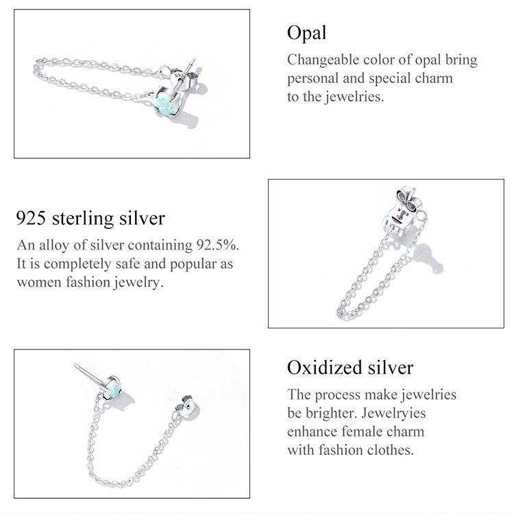 Đôi bông tai Bamoer bằng bạc 925 thời trang cho nữ