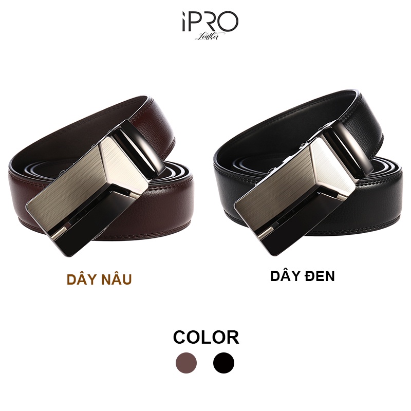 Thắt lưng nam da bò cao cấp khóa tự động thời trang nam tính IPRO TL80