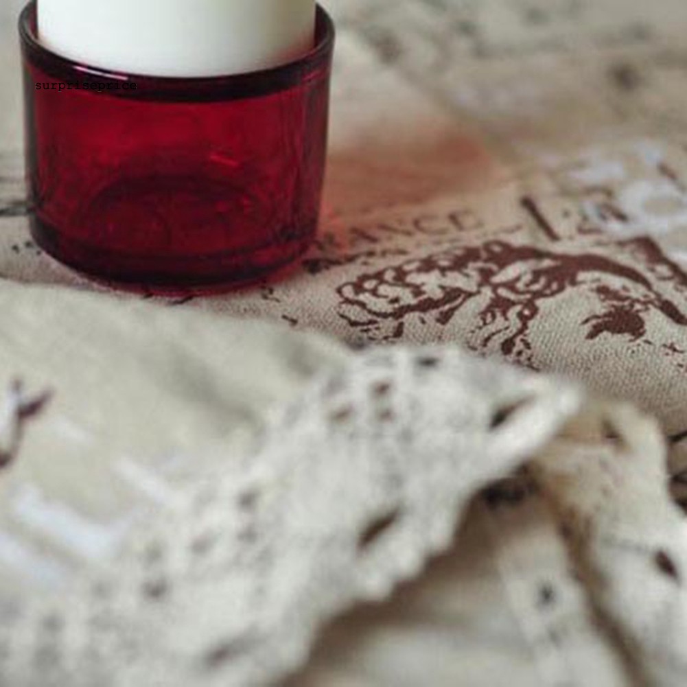 Khăn trải bàn in hình tháp Eiffel phong cách vintage