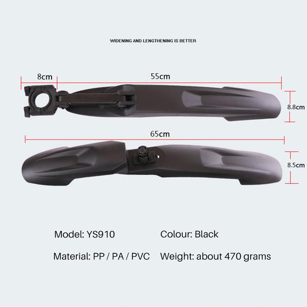 FENDER Tấm Chắn Bùn Trước Và Sau Màu Đen Siêu Bền Tháo Gỡ Nhanh Cho Xe Đạp MTB