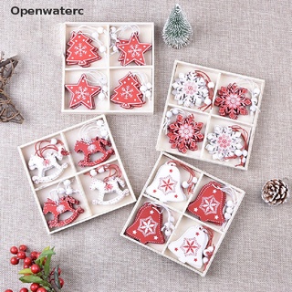 Set 12 phụ kiện trang trí giáng sinh năm mới bằng gỗ tự nhiên