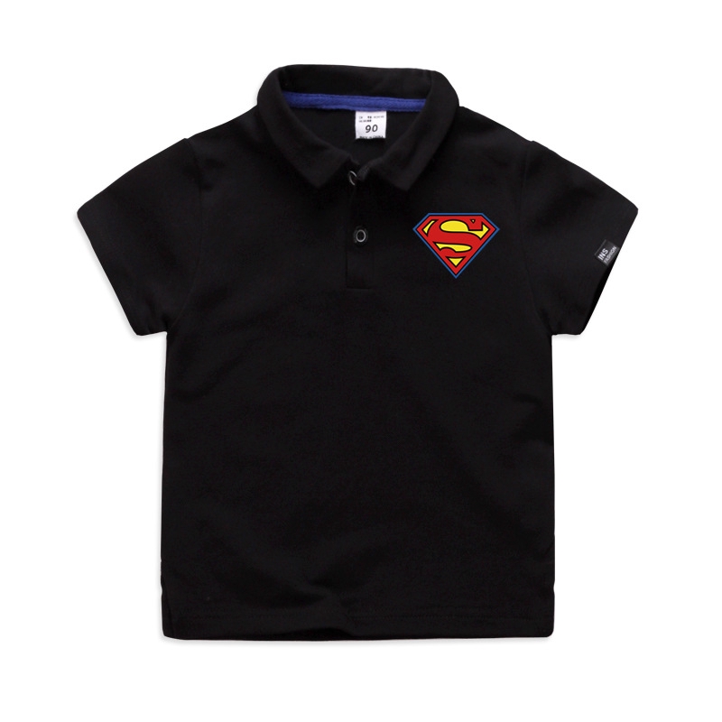 Áo thun Polo tay ngắn in hình Superman cho bé 2021
