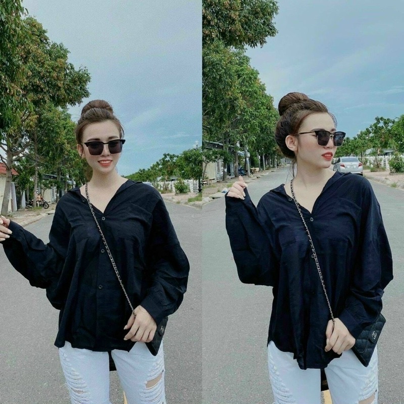 ÁO SƠ MI PHOM RỘNG VẢI ĐŨI