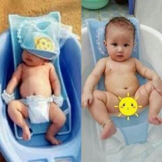 Giường lưới kê chậu tắm cho bé