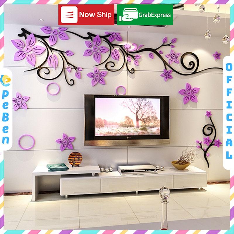 Bộ Full 2 Góc Như Ảnh - Tranh dán tường mica 3d decor khổ lớn trang trí tường phòng khách, ngủ Nhiều Size - EPeBen