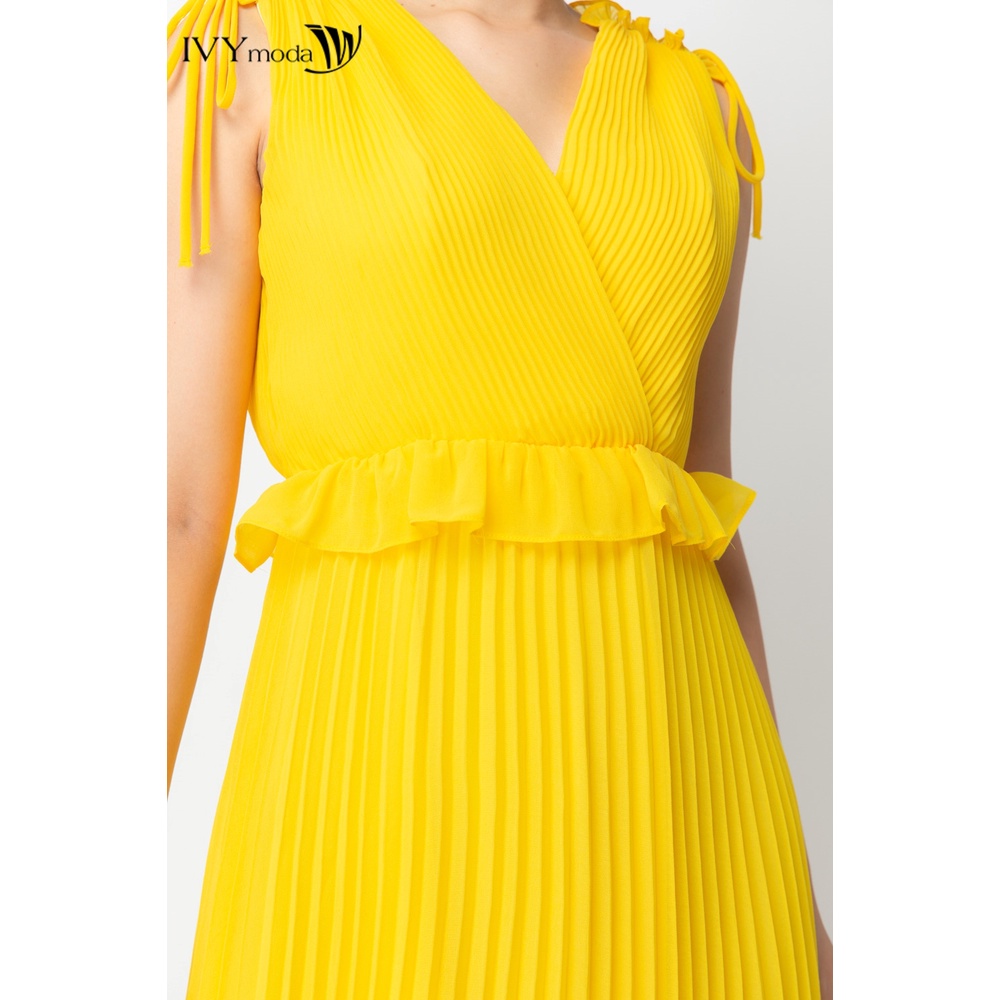 Đầm chiffon nữ dập ly IVY moda MS 41M6519