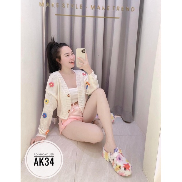 Bigsize Áo khoác len đính hoa AK34