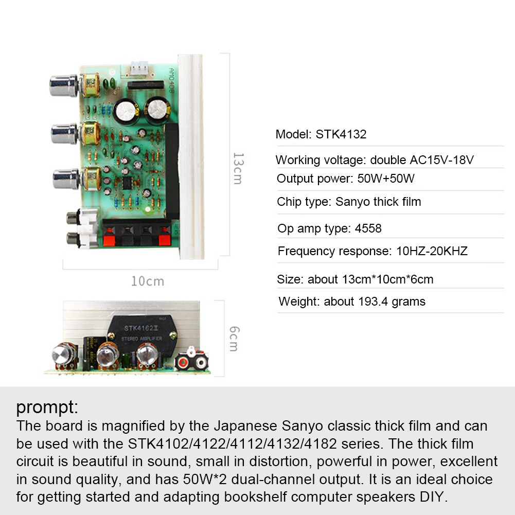 Bảng Mạch Khuếch Đại Âm Thanh Công Suất Cao Dx-0408 2.0 STK4132 Cao Cấp