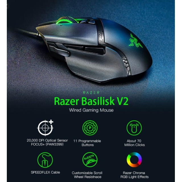 Chuột game Razer Basilisk V2 (mới 100%) hàng chính hãng.