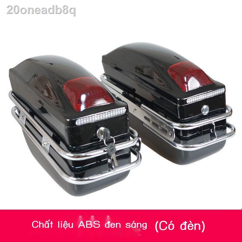✒ ✿ 20oneadb8qThùng xe máy hai bên hộp phụ điện treo phổ thông hoàng tử hông một phần ba có đèn