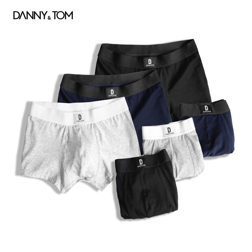 Quần lót Boxer nam Sịp Đùi Cotton 100% Co giãn 4 chiều, Thông thoáng, Kháng khuẩn, Chuẩn Form | Chính hãng DANNYTOM