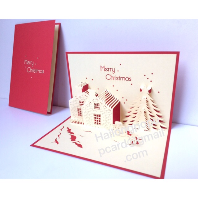 Thông -  Noel - Thiệp 3D ( mở 90 độ  size 10x15 )