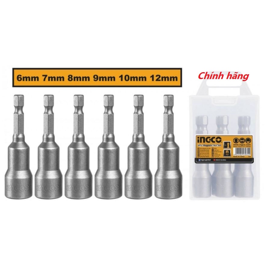 ĐỒ NGHỀ INGCO Bộ 6 đầu bắn tol đa năng AMN65061 (Cam kết Chính Hãng 100%)