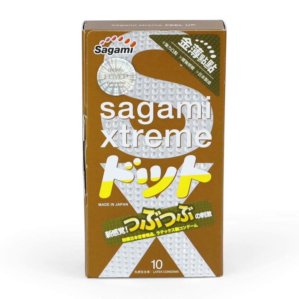Bao cao su gân gai vòng thắt- Siêu mỏng Sagami Xtreme Feel Up 10 bao xịn