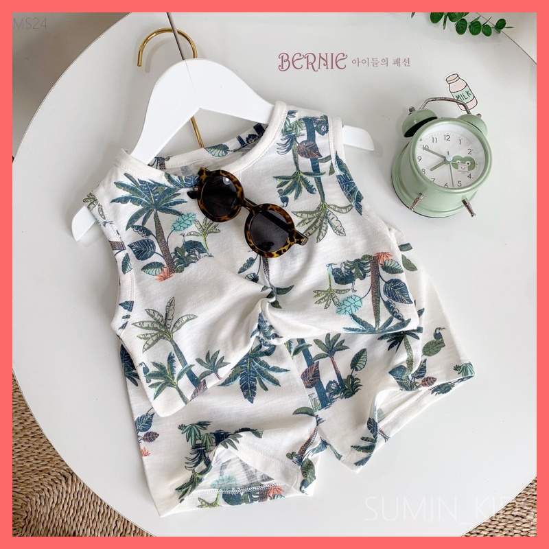 Bộ ba lỗ cho bé trai Bernie - Quần áo trẻ em Sumin Kids - Chất cotton cao cấp