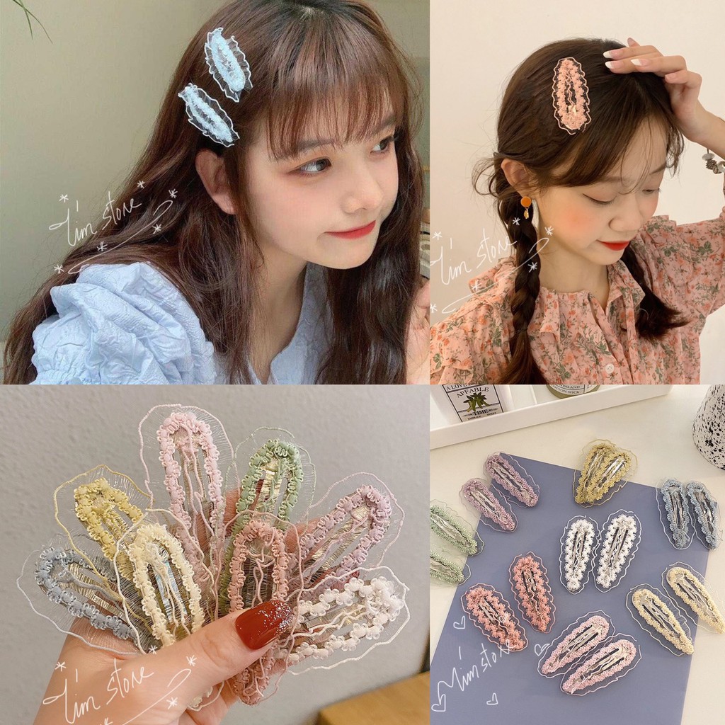 Set 5 kẹp tóc mái nữ bé gái mini màu kẹo ngọt dễ thương TIMSTORE phong cách hàn quốc dễ thương