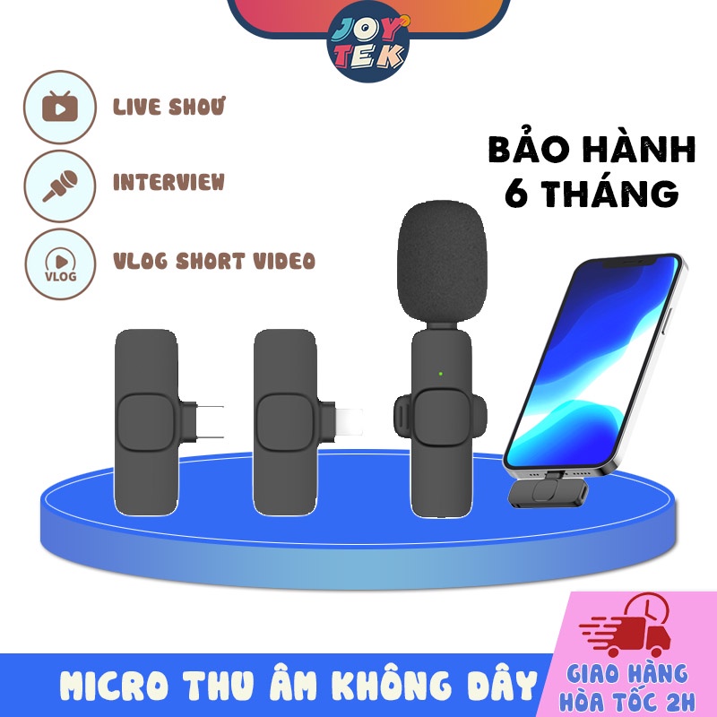 Micro livestream không dây K8, mic ghi âm live bán hàng cho iphone và ipad- Bảo hành 6 tháng