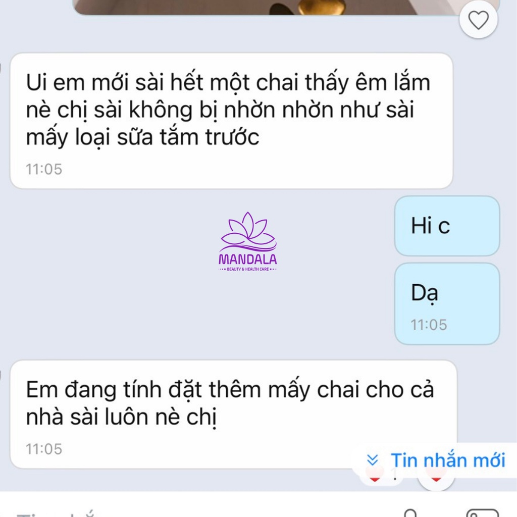 Nước Tắm Mandala Cung Cấp Độ Ẩm Giúp Giảm Thâm Mụn 300ml
