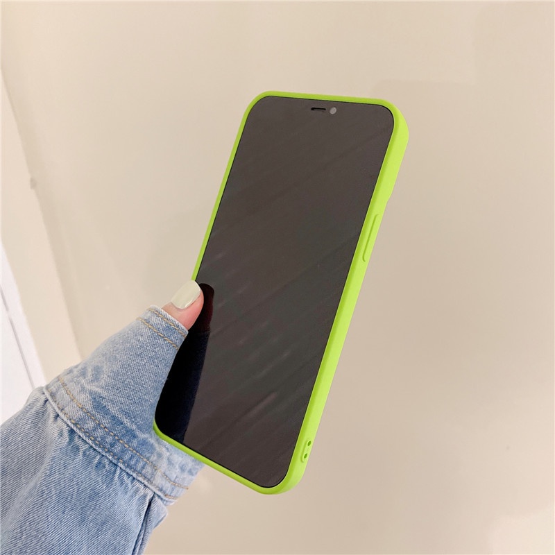 Ốp Điện Thoại Tpu Dạ Quang Màu Xanh Lá Cây Hình Đôi Mắt Thiên Thần Thân Thiện Với Da Cho iPhone 13 12 11 promax X XR XS MAX 7