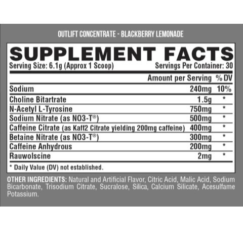 Outlift |  Nutrex Outlift Pre WorkOut - Tăng Năng Suất Tập Luyện   - Chính Hãng - The Shape Store