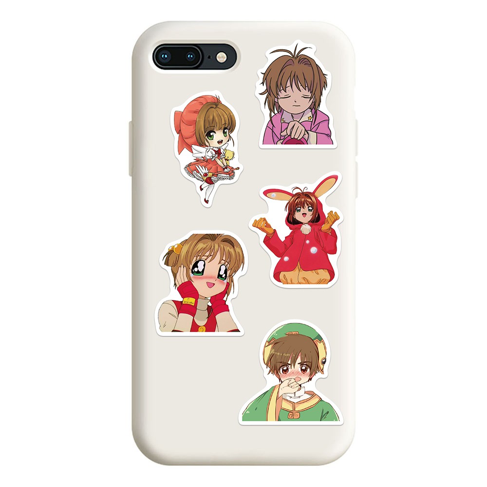 Set 50 hình dán nhân vật hoạt hình Sakura trang trí chống nước